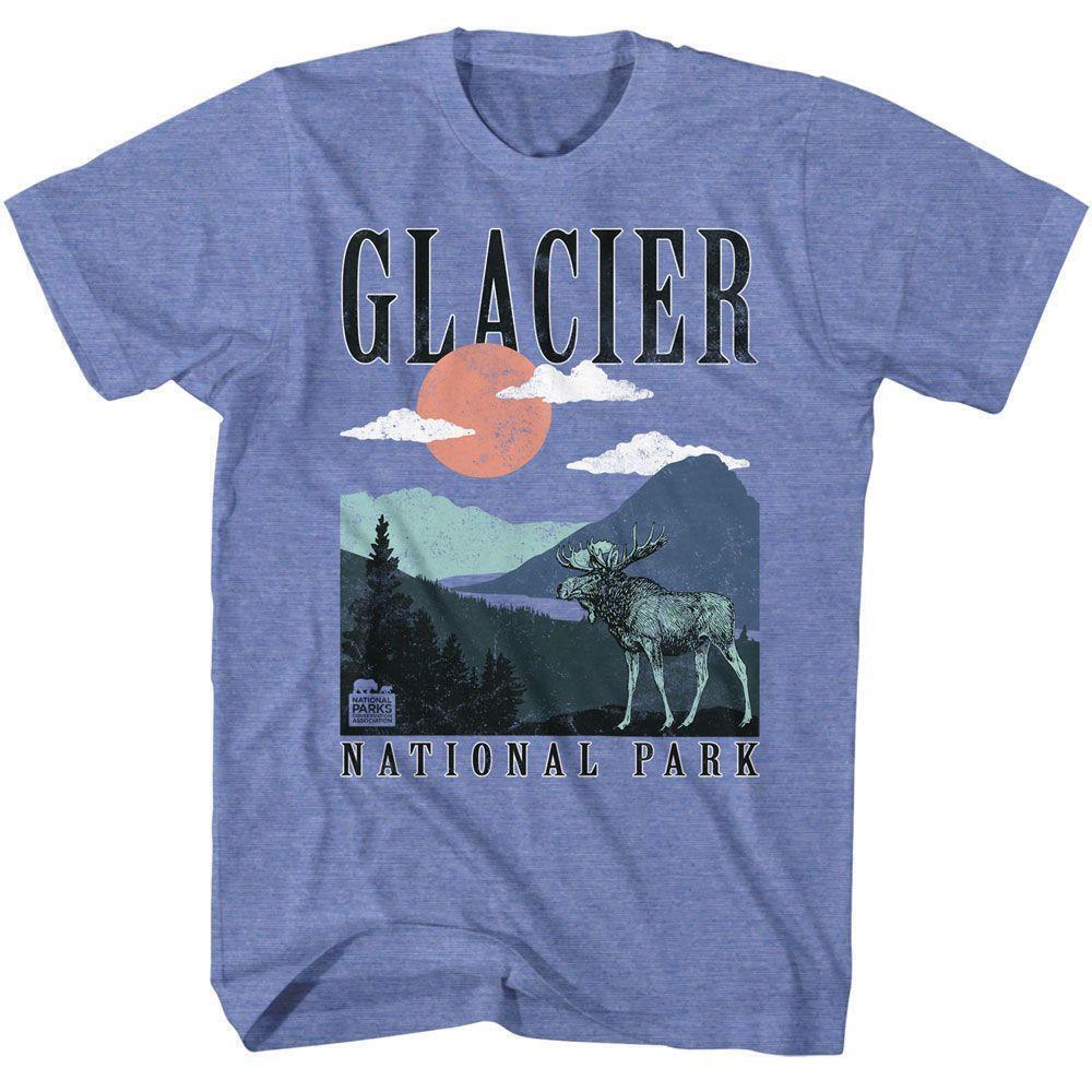 National Parks Glacier National Park Light Blue Heather T Shirt